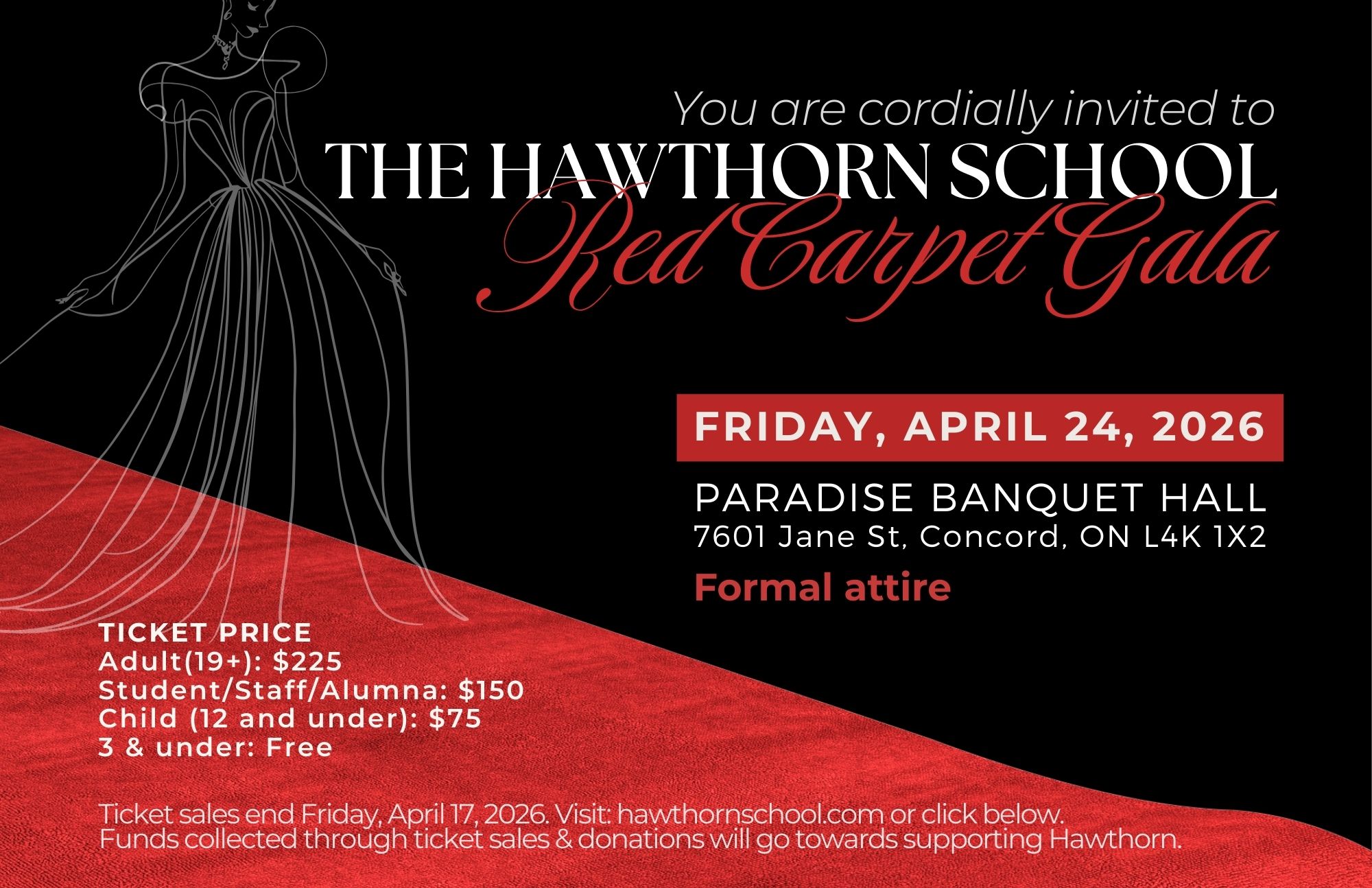 Gala ticket sales visual Hawthorn Red Carpet
